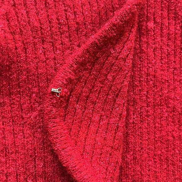Y2K Vintage Fuzzy Cardigan with super soft red fabric, Circa 2007 - Picture 14 of 17